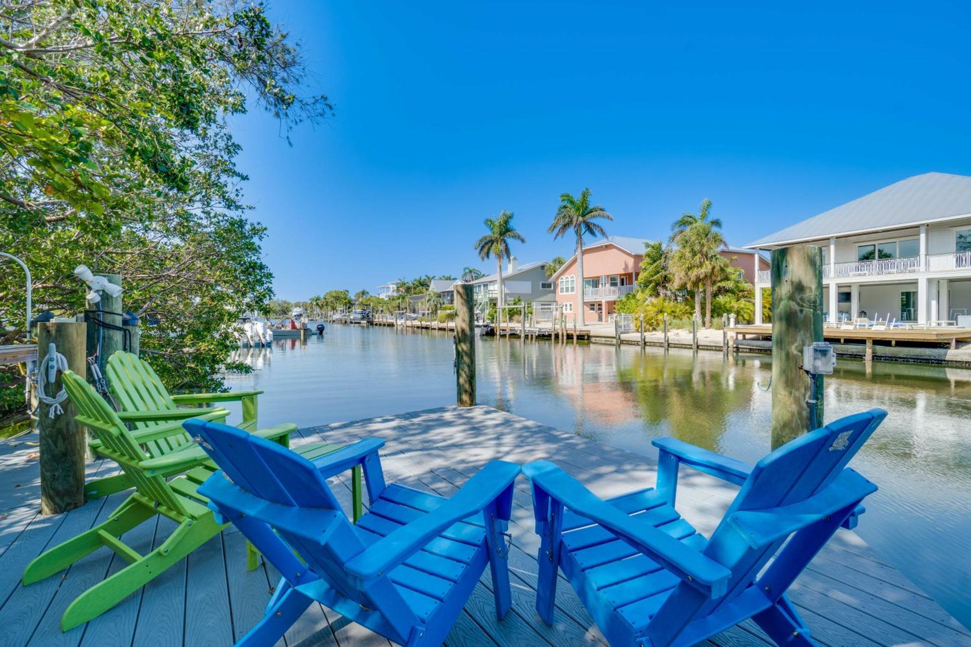 Canal Front With Dock On