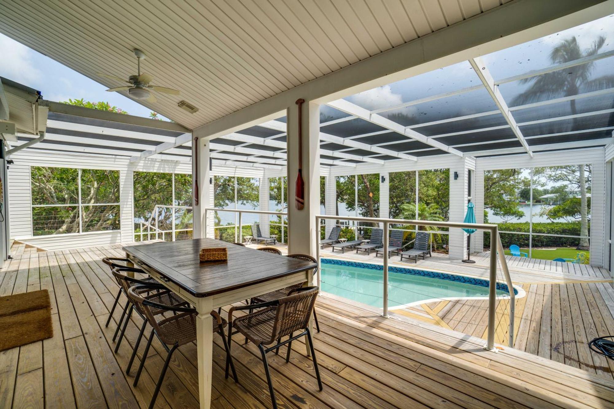 Golf Cart Included! Waterfront With Private Boat Dock Heated Pool And Game Anna Maria