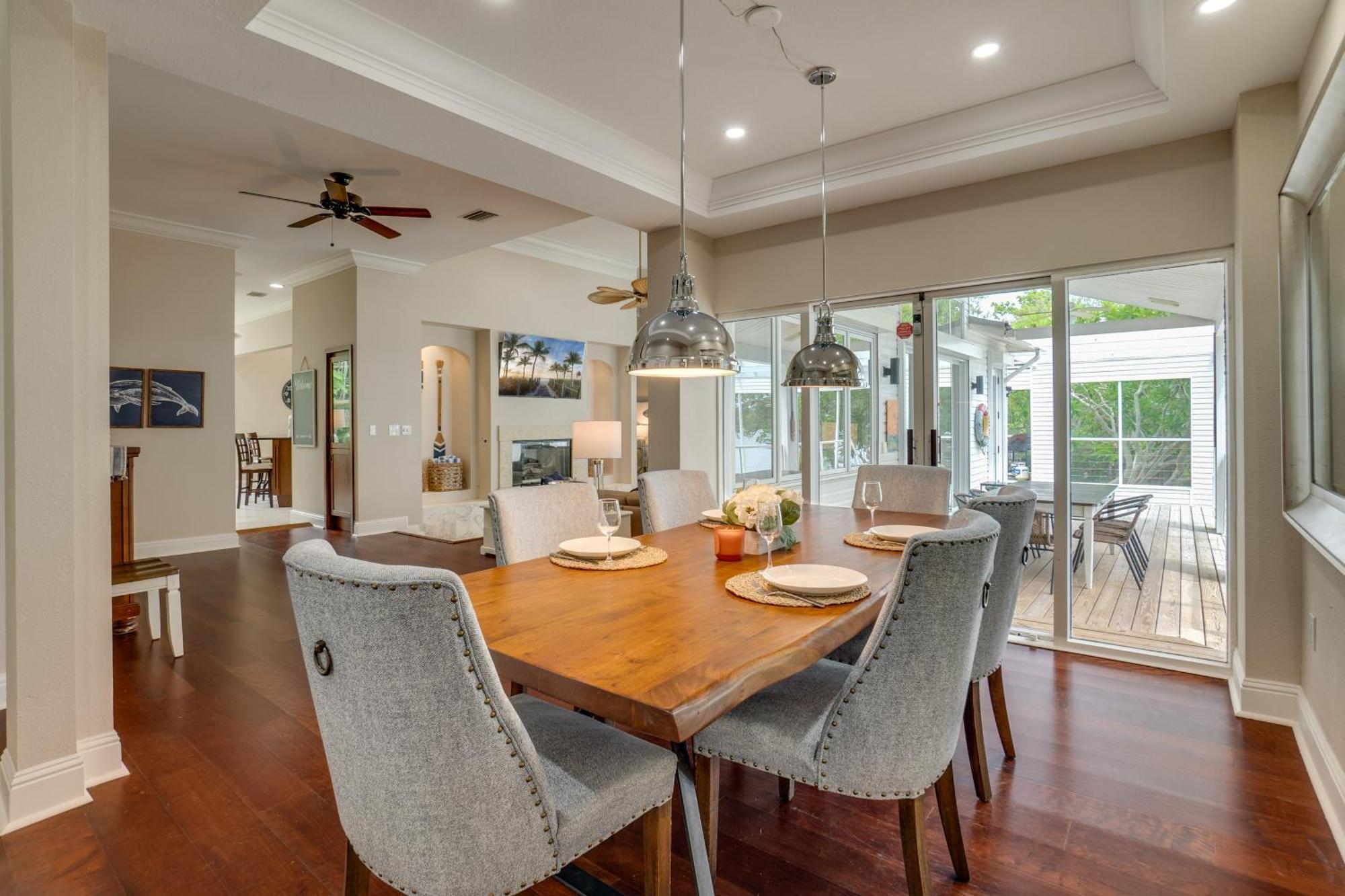 Golf Cart Included! Waterfront With Private Boat Dock Heated Pool And Game