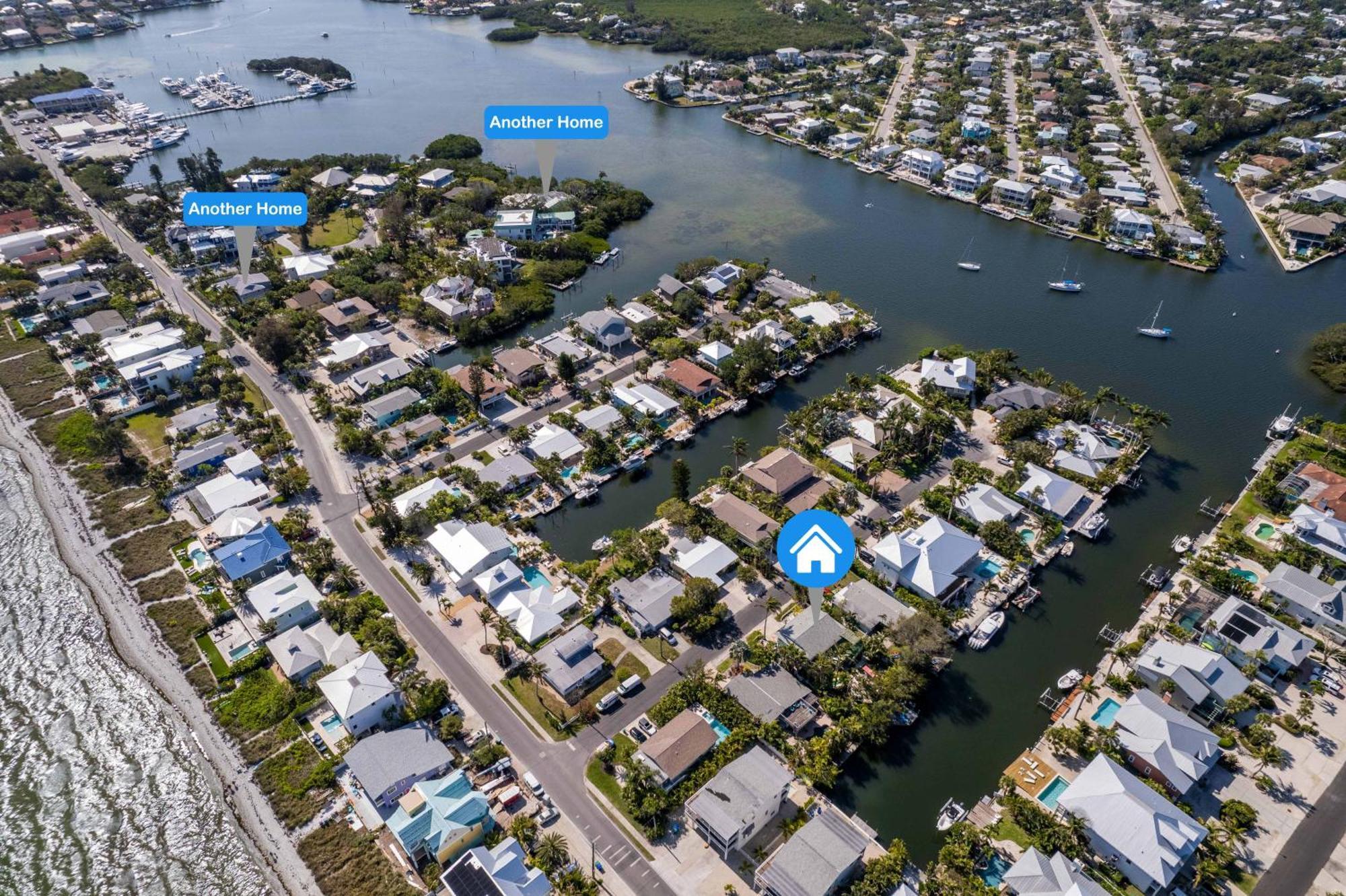 Canal Front With Dock On